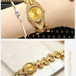 Crrju stainless steel bracelet water resistant wristwatch